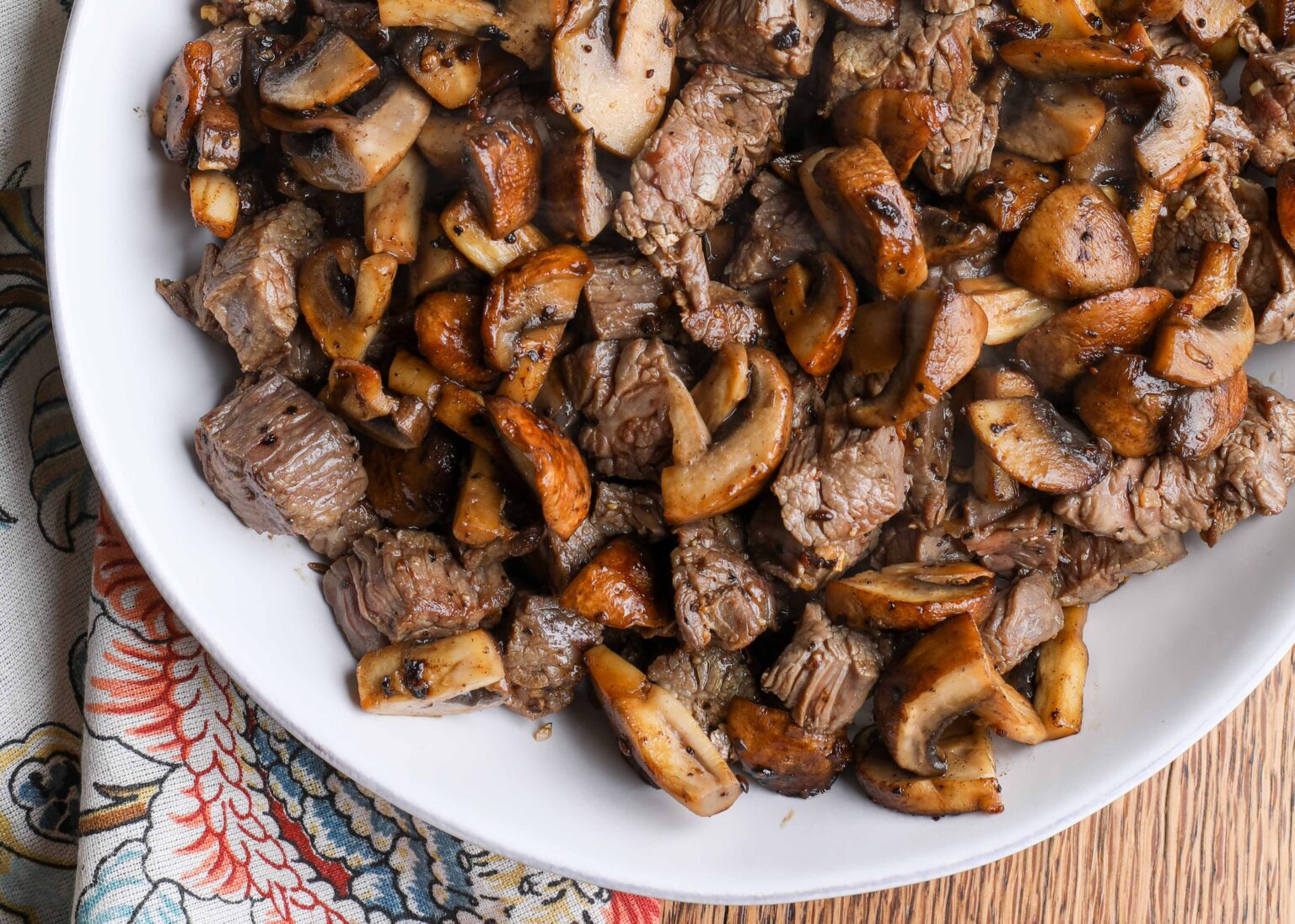 Buttered Steak Bites with Mushrooms